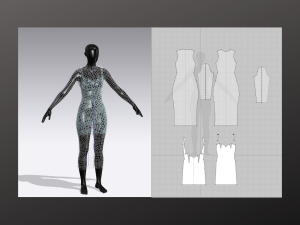 Woman Transparent Dress Modeling in Clo3D - Marvelous Designer 3D Модель