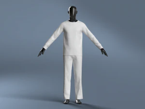Modelagem de Pijama Básico Masculino em Clo3D - Marvelous Designer Modelo 3D