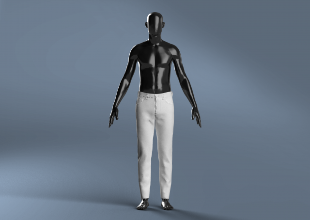 Man Basic Jean Modeling in Clo3D - Marvelous Designer 3D Model .c4d .max .obj .3ds .fbx .stl .blend 
