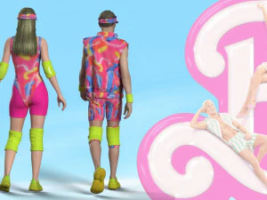 Barbie Ken Skate Ouitfits Modeling in Clo3D - Marvelous Designer 3D Model