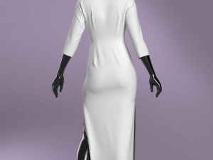 Woman Basic Long Dress Modeling in Clo3D - Marvelous Designer Model 3D