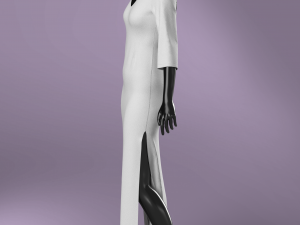 Woman Basic Long Dress Modeling in Clo3D - Marvelous Designer Model 3D