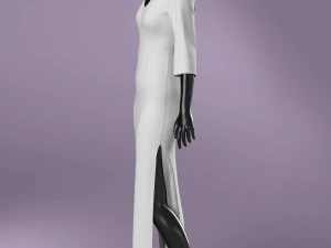 Vestido Longo B&aacute;sico Feminino Modelagem em Clo3D - Marvelous Designer Modelo 3D
