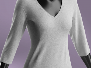 Woman Basic Long Dress Modeling in Clo3D - Marvelous Designer Model 3D