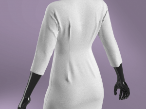 Woman Basic Long Dress Modeling in Clo3D - Marvelous Designer Model 3D
