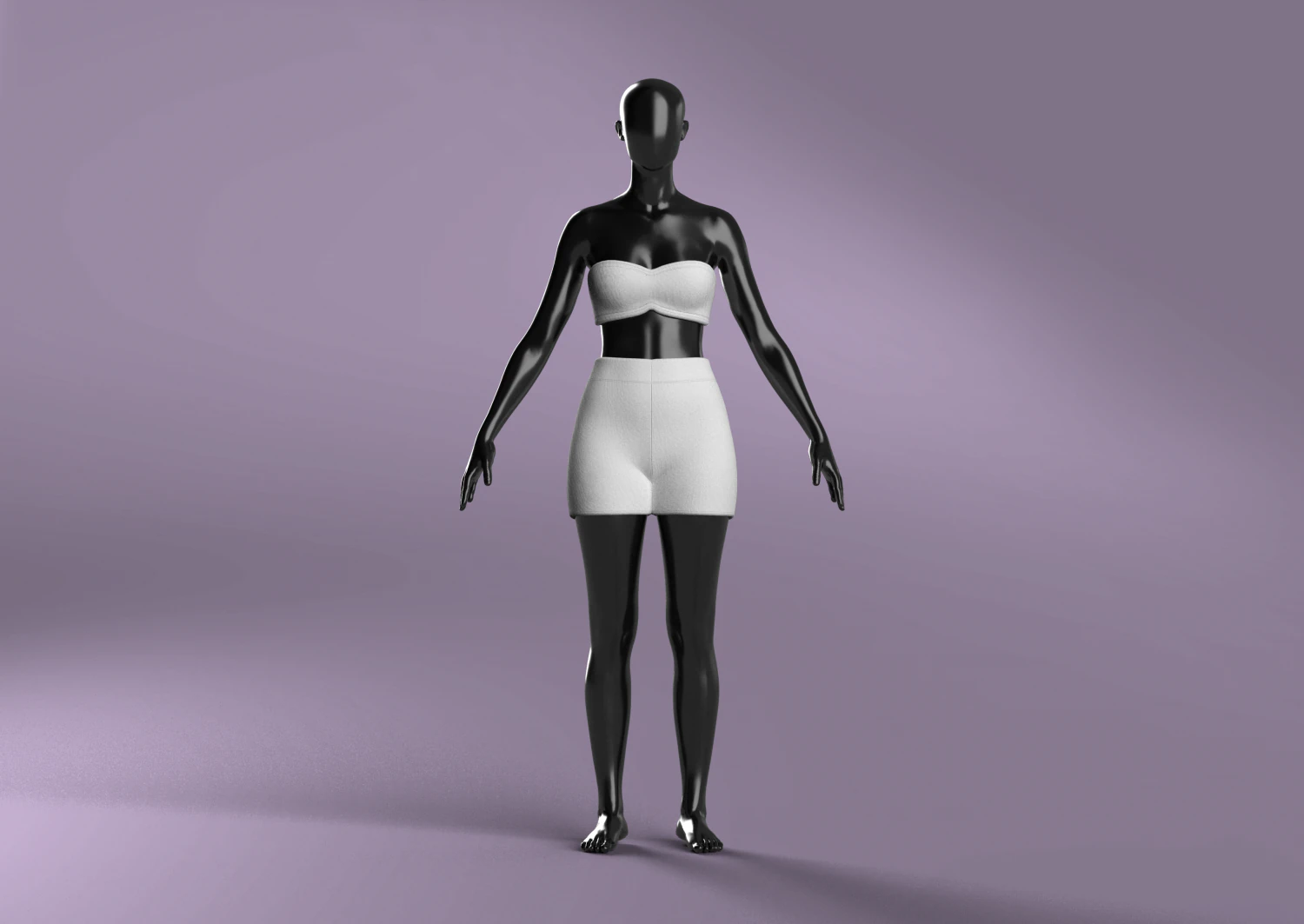 Woman Basic Set Modeling in Clo3D - Marvelous Designer 3D Model .c4d .max .obj .3ds .fbx .stl .blend 