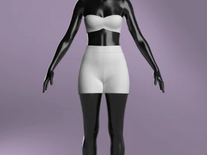 Woman Basic Set Modeling in Clo3D - Marvelous Designer 3D Model