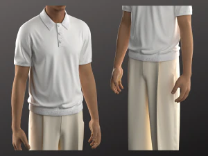 Camiseta Polo Masculina Cal&ccedil;a Modelagem em Clo3D - Marvelous Designer Modelo 3D