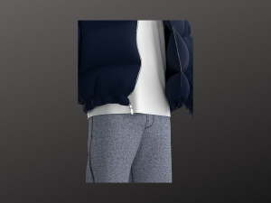 Man Casual Streetwear Modeling in in Clo3D - Marvelous Designer - Puffer Jacket Denim Long Sleeve Modelo 3D