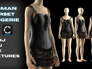 Woman Corset Lingerie Modeling in Clo3D - Mervelous Designer Modelo 3D
