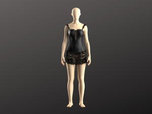 Woman Corset Lingerie Modeling in Clo3D - Mervelous Designer Modello 3D