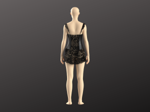 Woman Corset Lingerie Modeling in Clo3D - Mervelous Designer Modello 3D