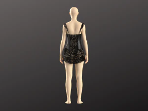 Woman Corset Lingerie Modeling in Clo3D - Mervelous Designer 3D Model