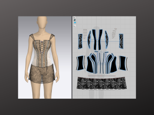Woman Corset Lingerie Modeling in Clo3D - Mervelous Designer Modello 3D