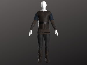 Man Rural Warrior Costume Modeling in Clo3D - Marvelous Designer Model 3D