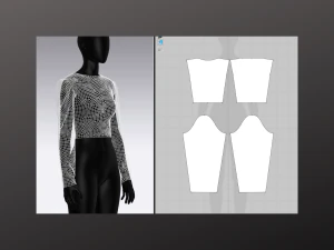 Conjunto Top Mulher - 6 Pe&ccedil;as - Blusa Modelo 3D