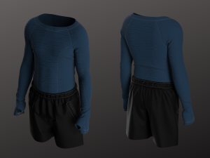 Man Sportswear Short-Compression Shirt 3D Model