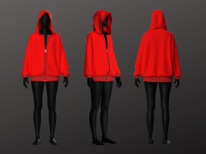 Oversized Unisex Hoodie - Woman - Man - Sportswear Modelo 3D