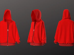 Moletom unissex oversized - Mulher - Homem - Roupa esportiva Modelo 3D