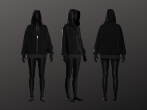 Oversized Unisex Hoodie - Woman - Man - Sportswear Modelo 3D