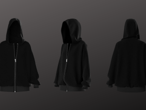 Oversized Unisex Hoodie - Woman - Man - Sportswear Modelo 3D