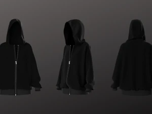 Moletom unissex oversized - Mulher - Homem - Roupa esportiva Modelo 3D