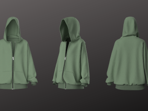Oversized Unisex Hoodie - Woman - Man - Sportswear Modelo 3D