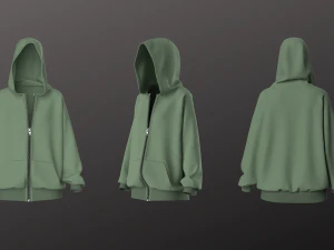 Moletom unissex oversized - Mulher - Homem - Roupa esportiva Modelo 3D