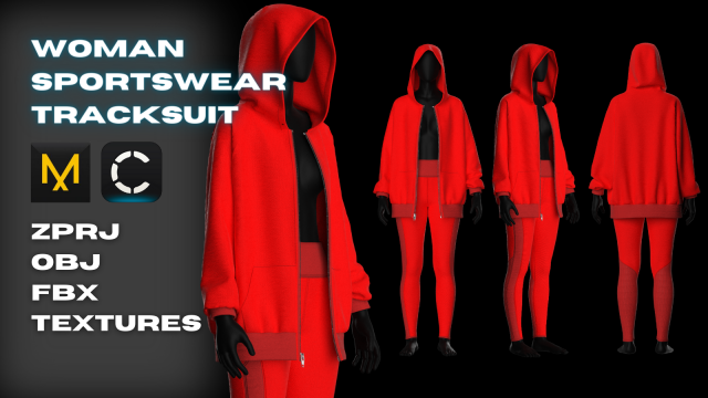 Woman Sportswear Tracksuit Hoodie Leggings 3D in