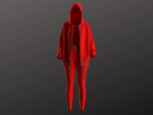 Woman Sportswear - Tracksuit - Hoodie - Leggings Modelo 3D