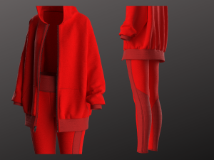 Woman Sportswear - Tracksuit - Hoodie - Leggings Modelo 3D
