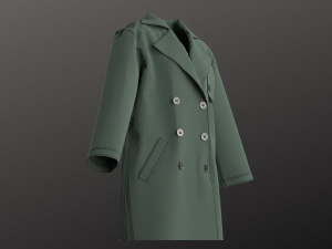 Oversized Unisex Trenchcoat Set Modeling in Clo3D - Marvelous Designer Model 3D