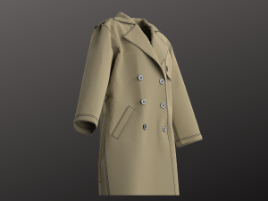 Oversized Unisex Trenchcoat Set Modeling in Clo3D - Marvelous Designer Model 3D