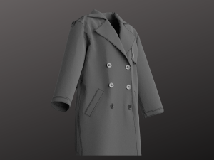 Oversized Unisex Trenchcoat Set Modeling in Clo3D - Marvelous Designer Model 3D