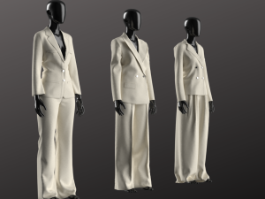 Woman Suit Set Modeling in Clo3D Marvelous Designer - 3 Suit - 6 Pieces Modelo 3D
