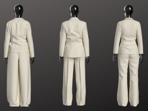 Woman Suit Set Modeling in Clo3D Marvelous Designer - 3 Suit - 6 Pieces Modelo 3D