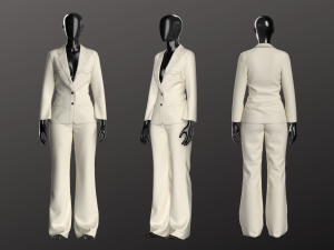 Woman Suit Set Modeling in Clo3D Marvelous Designer - 3 Suit - 6 Pieces Modelo 3D