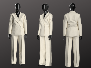 Woman Suit Set Modeling in Clo3D Marvelous Designer - 3 Suit - 6 Pieces Modelo 3D