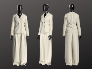 Woman Suit Set Modeling in Clo3D Marvelous Designer - 3 Suit - 6 Pieces Modelo 3D