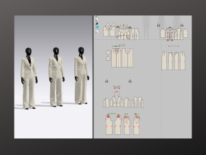 Woman Suit Set Modeling in Clo3D Marvelous Designer - 3 Suit - 6 Pieces Modelo 3D