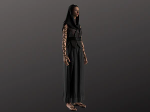 Womens Concept Costume Female Warrior Modeling in Clo3D - Marvelous Designer 3D Model