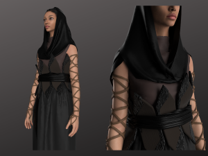 Womens Concept Costume Female Warrior Modeling in Clo3D - Marvelous Designer Modello 3D
