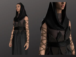 Womens Concept Costume Female Warrior Modeling in Clo3D - Marvelous Designer 3D Model