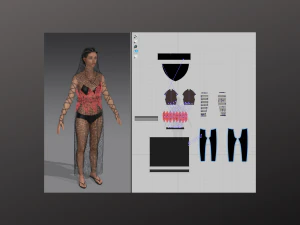 Womens Concept Costume Female Warrior Modeling in Clo3D - Marvelous Designer 3D Model