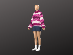 Woman Streetwear Modeling in Clo3D - Marvelous Designer 3D मॉडल