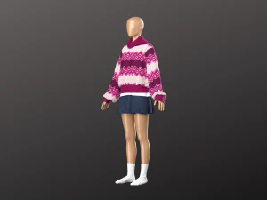 Modelagem Mulher Streetwear em Clo3D - Marvelous Designer Modelo 3D