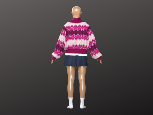 Woman Streetwear Modeling in Clo3D - Marvelous Designer 3D मॉडल