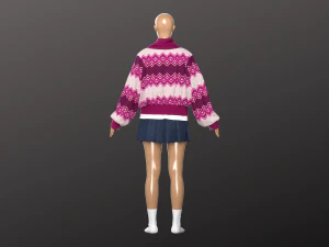 Modelagem Mulher Streetwear em Clo3D - Marvelous Designer Modelo 3D
