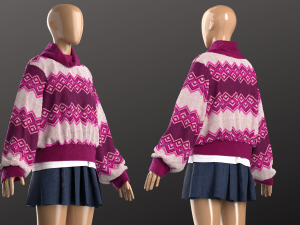 Woman Streetwear Modeling in Clo3D - Marvelous Designer 3D मॉडल