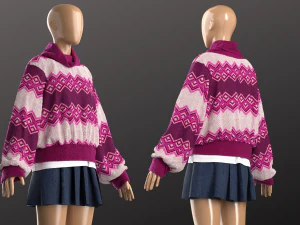 Modelagem Mulher Streetwear em Clo3D - Marvelous Designer Modelo 3D